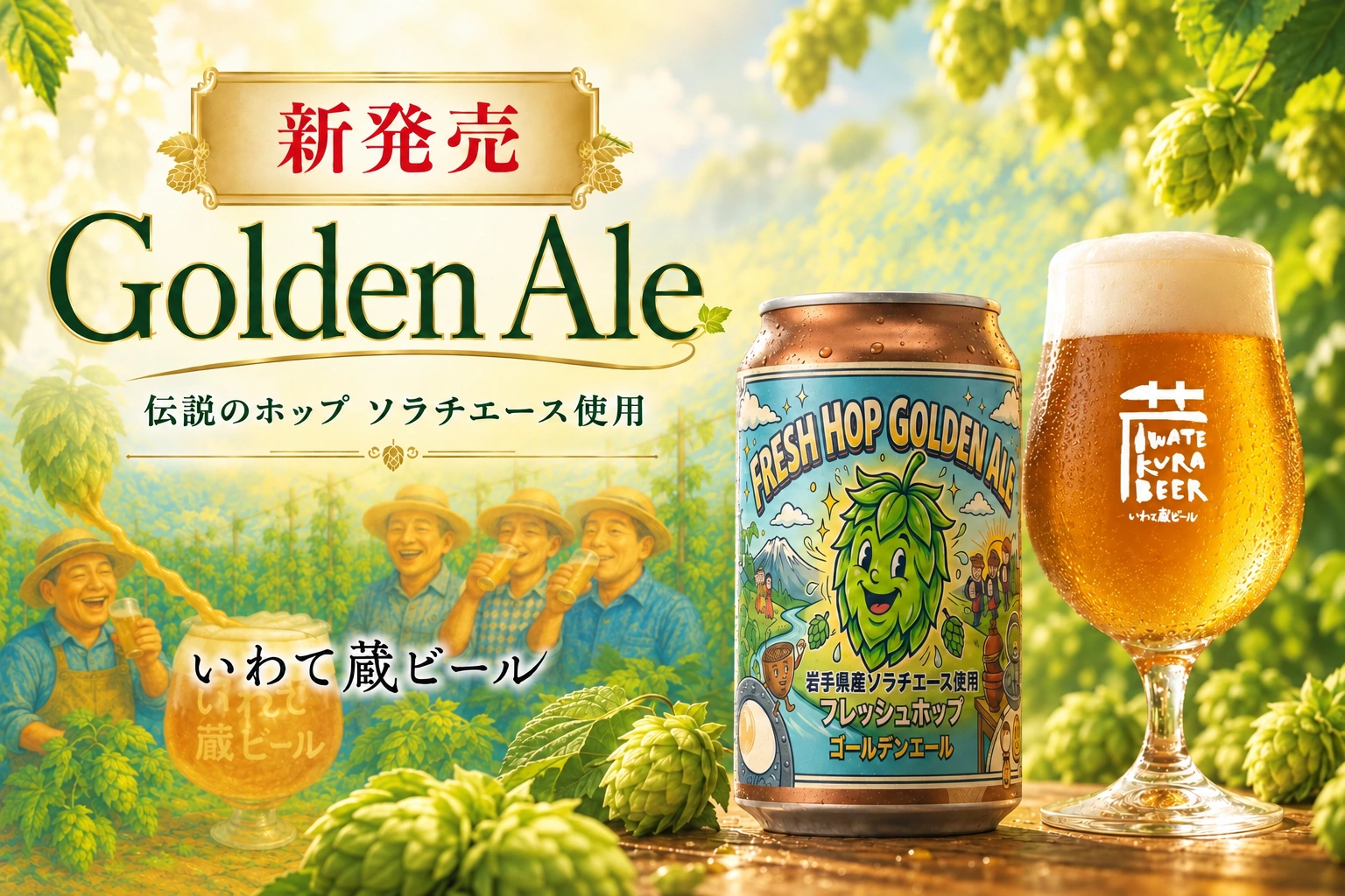 ソラチエースを使用したフレッシュホップビール Golden Ale