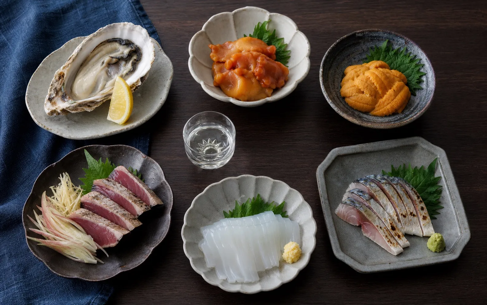 牡蠣、ホヤ、ウニ、カツオ、イカ、サバなど三陸の海の幸
