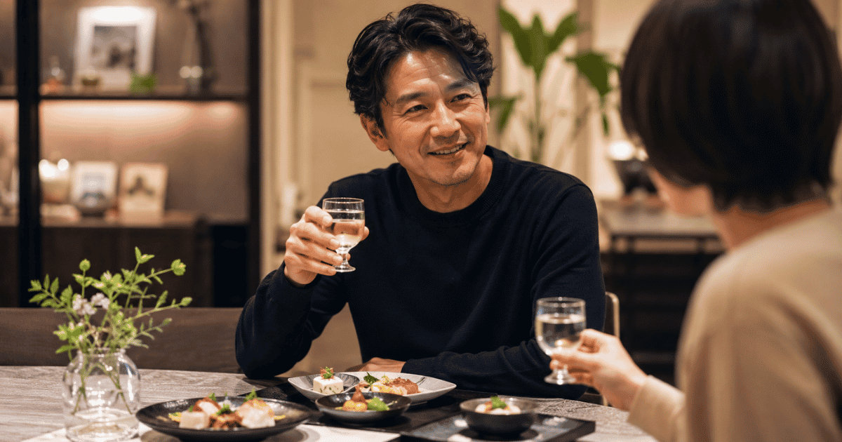 お父さんの飲み方を想像する