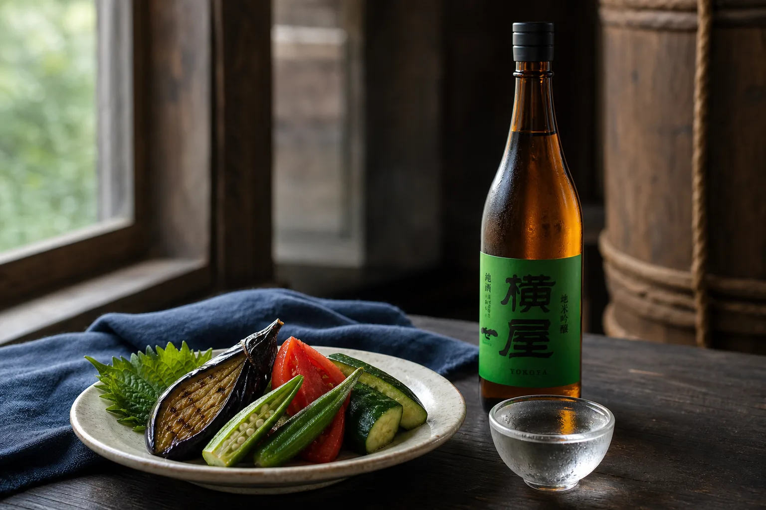 岩手の夏野菜と純米吟醸 横屋